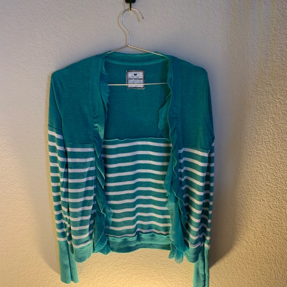 Poof Excellence Cardigan Blue Green Women’s Small